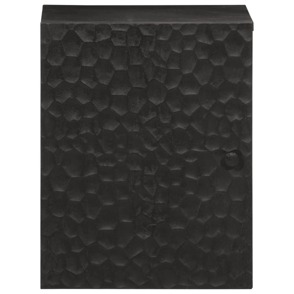 Schwarzer Badezimmer-Wandschrank Hariri 38x33x48cm (Mangoholz)