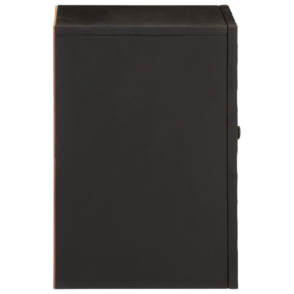 Schwarzer Badezimmer-Wandschrank Hariri 38x33x48cm (Mangoholz)