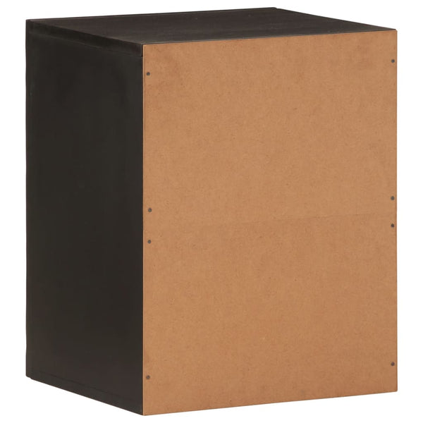 Schwarzer Badezimmer-Wandschrank Hariri 38x33x48cm (Mangoholz)