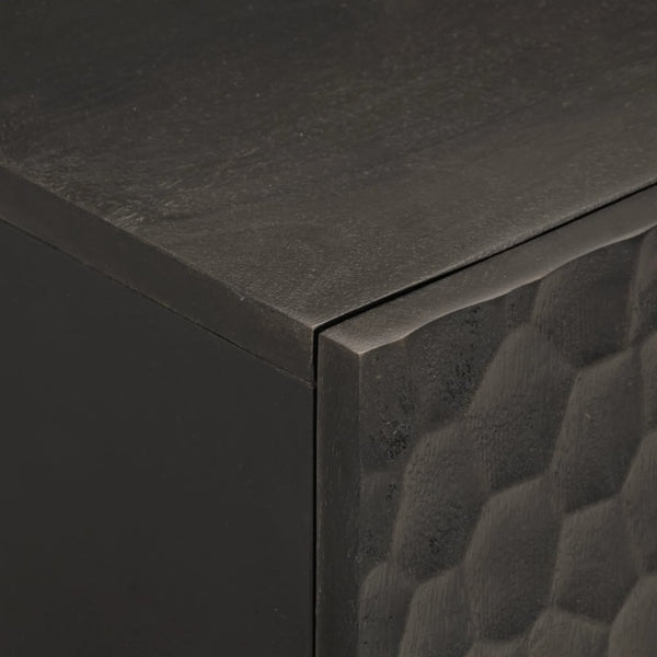 Schwarzer Badezimmer-Wandschrank Hariri 38x33x48cm (Mangoholz)