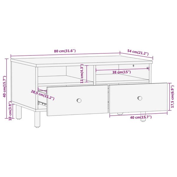 Couchtisch Jernea 80x54x40cm (Akazienholz)
