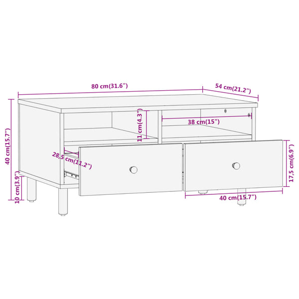Couchtisch Jernea 80x54x40cm (Mangoholz)