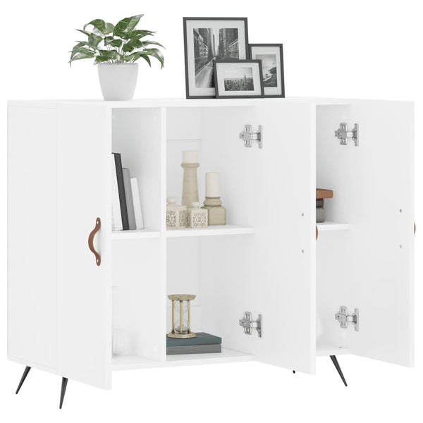 Weißes Sideboard Petrula 90x34x80cm (Holz)