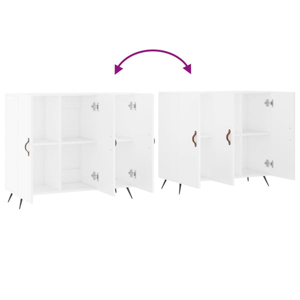Weißes Sideboard Petrula 90x34x80cm (Holz)