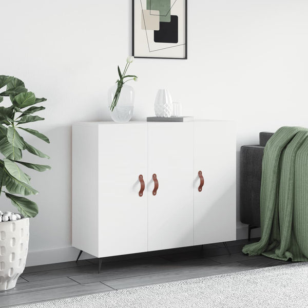 Weißes Sideboard Petrula 90x34x80cm (Holz)