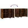 Sideboard Petrula aus geräucherter Eiche 90x34x80cm (Holz)
