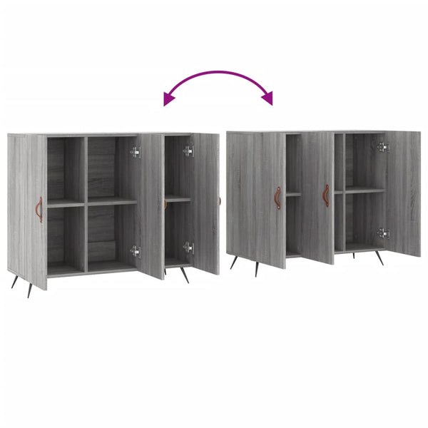 Graues Sideboard Petrula 90x34x80cm (Holz)