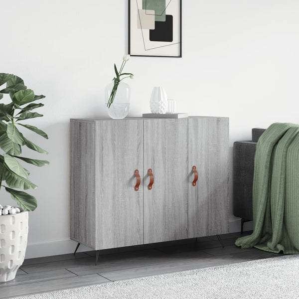 Graues Sideboard Petrula 90x34x80cm (Holz)