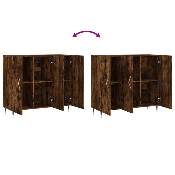 Räuchereiche Sideboard Cocuz 90x34x80cm (Holz)
