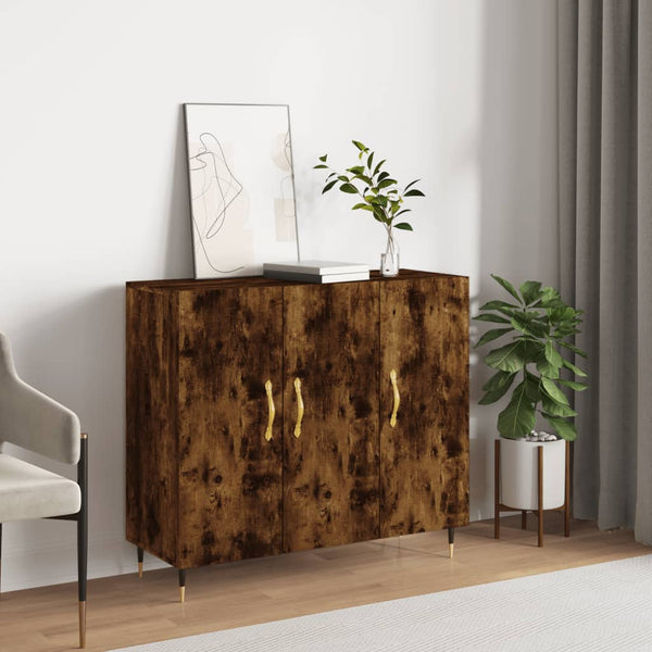 Räuchereiche Sideboard Cocuz 90x34x80cm (Holz)
