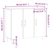Betongraues Sideboard Dilhan 90x34x80cm (Holz)