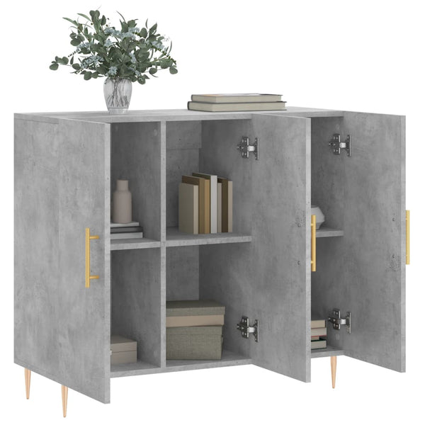 Betongraues Sideboard Dilhan 90x34x80cm (Holz)