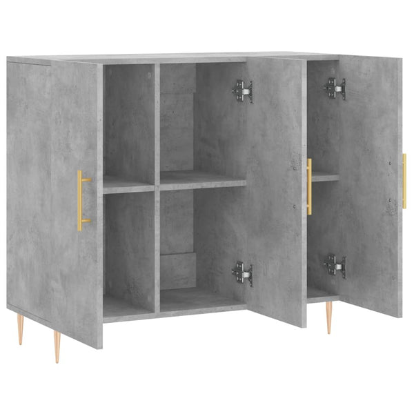 Betongraues Sideboard Dilhan 90x34x80cm (Holz)