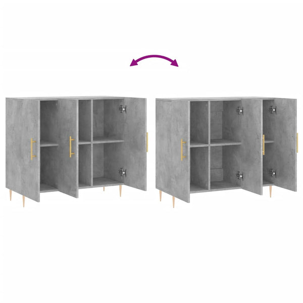 Betongraues Sideboard Dilhan 90x34x80cm (Holz)