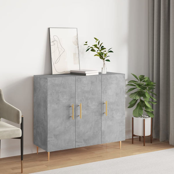 Betongraues Sideboard Dilhan 90x34x80cm (Holz)