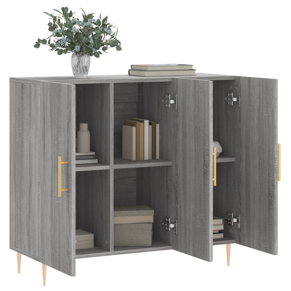 Graues Sideboard Dilhan 90x34x80cm (Holz)