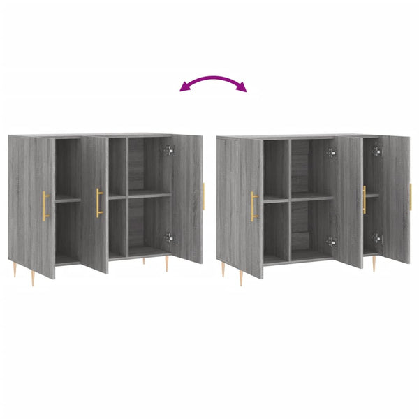 Graues Sideboard Dilhan 90x34x80cm (Holz)