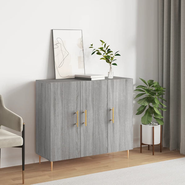 Graues Sideboard Dilhan 90x34x80cm (Holz)