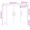 Weißes Sideboard Melidor 90x34x80cm (Holz)