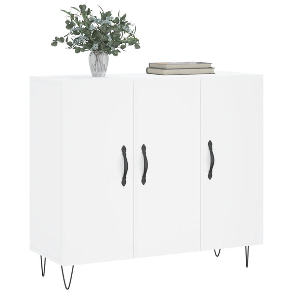 Weißes Sideboard Melidor 90x34x80cm (Holz)