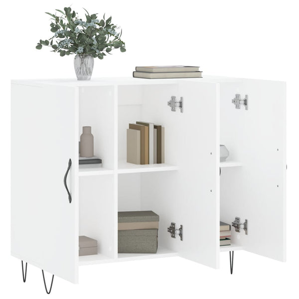 Weißes Sideboard Melidor 90x34x80cm (Holz)