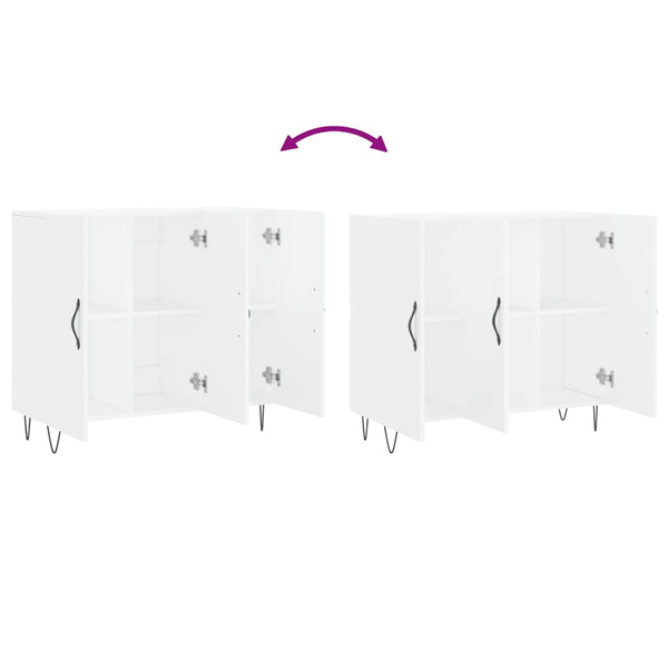 Weißes Sideboard Melidor 90x34x80cm (Holz)