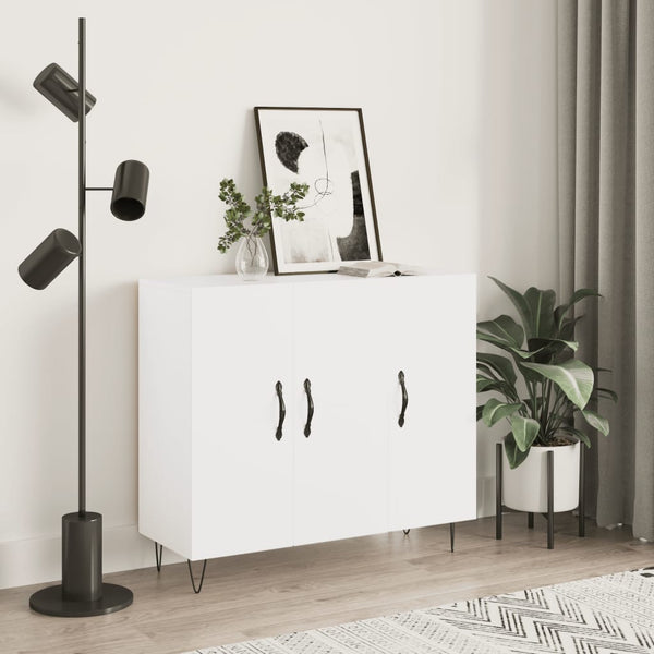Weißes Sideboard Melidor 90x34x80cm (Holz)