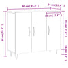 Graue Anrichte Melidor 90x34x80cm (Holz)