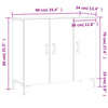 Betongraues Sideboard Adiel 90x34x80cm (Holz)