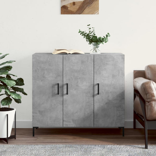 Betongraues Sideboard Adiel 90x34x80cm (Holz)