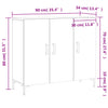 Graues Sideboard Adiel 90x34x80cm (Holz)