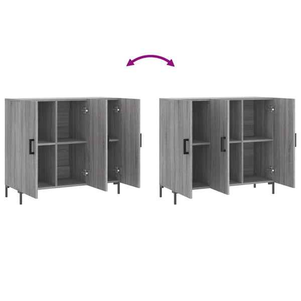Graues Sideboard Adiel 90x34x80cm (Holz)