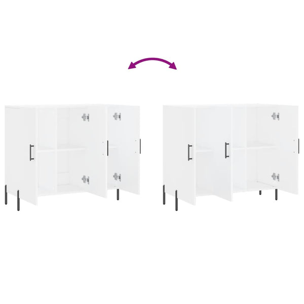 Weißes Sideboard Nesu 90x34x80cm (Holz)