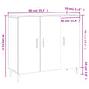 Weißes Sideboard Carmen "Car 90x34x80cm (Holz)