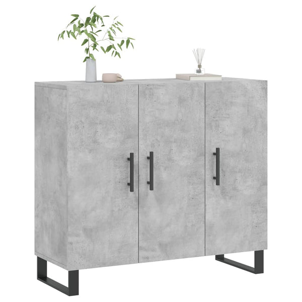 Betongraue Kommode Jakov 90x34x80cm (Holz)