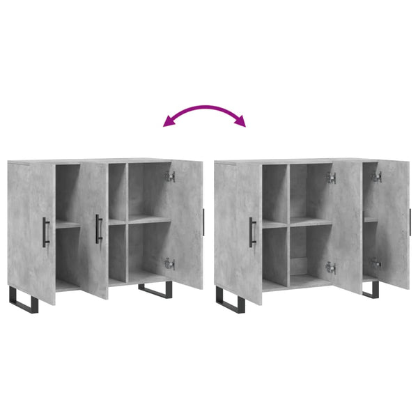 Betongraue Kommode Jakov 90x34x80cm (Holz)