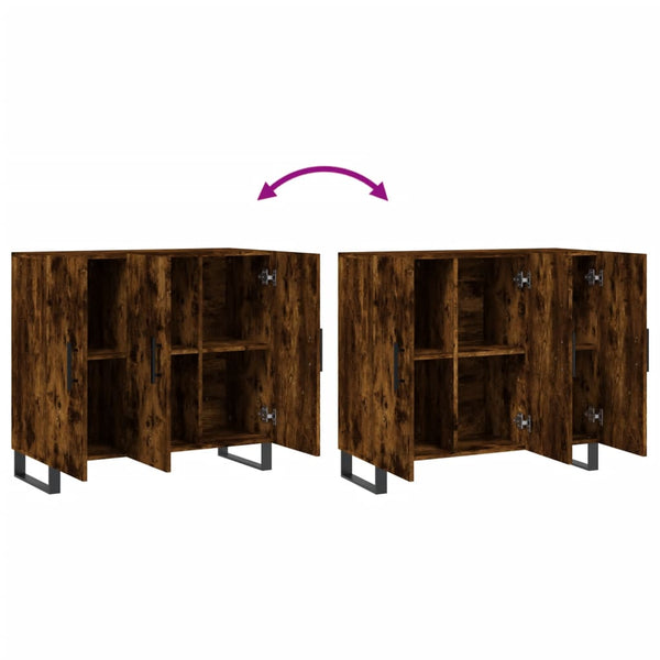 Highboard Jakov Eiche Rauch 90x34x80cm (Holz)