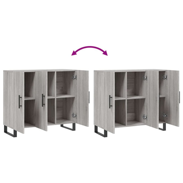 Graues Sideboard Jakov 90x34x80cm (Holz)