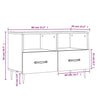 Graues TV-Möbel Zozonte 80x36x50cm (Holz)