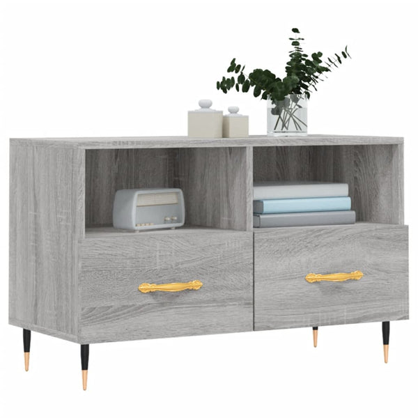 Graues TV-Möbel Zozonte 80x36x50cm (Holz)