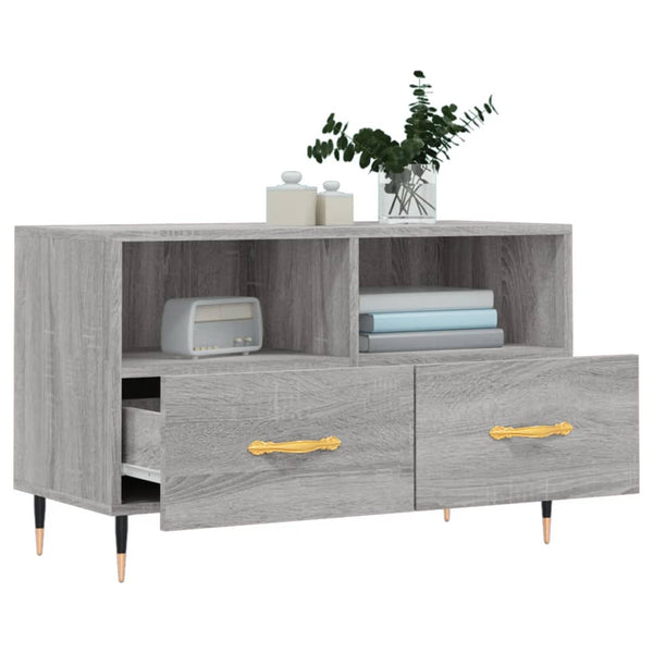 Graues TV-Möbel Zozonte 80x36x50cm (Holz)