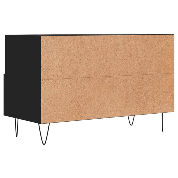 Schwarzes TV-Möbel Tihenea 80x36x50cm (Holz)