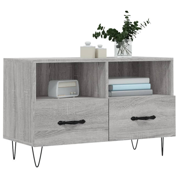 Graues TV-Möbel Tihenea 80x36x50cm (Holz)
