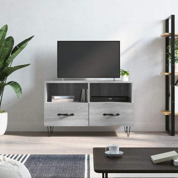 Graues TV-Möbel Tihenea 80x36x50cm (Holz)