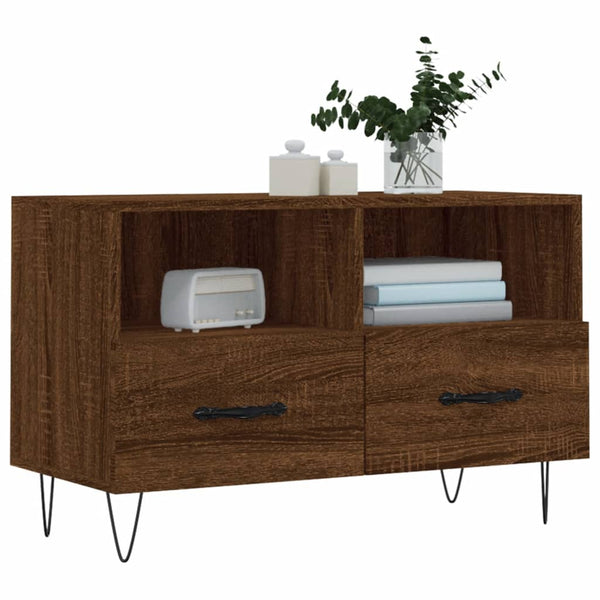 TV-Möbel aus brauner Eiche Tihenea 80x36x50cm (Holz)
