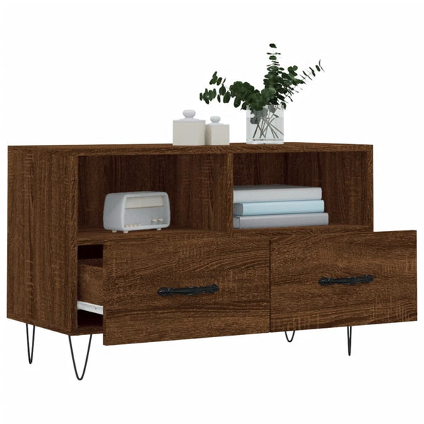 TV-Möbel aus brauner Eiche Tihenea 80x36x50cm (Holz)