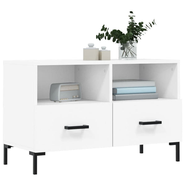 Weißes TV-Lowboard Ivascu 80x36x50cm (Holz)