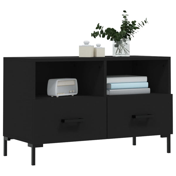 Schwarzes TV-Möbel Ivascu 80x36x50cm (Holz)