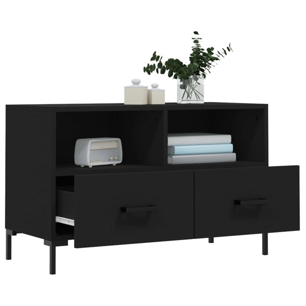 Schwarzes TV-Möbel Ivascu 80x36x50cm (Holz)