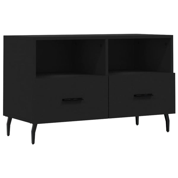 Schwarzes TV-Möbel Hergane 80x36x50cm (Holz)